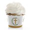 Big Dot of Happiness Elegant Cross - Religious Party Decorations - Party Cupcake Wrappers - Set of 12